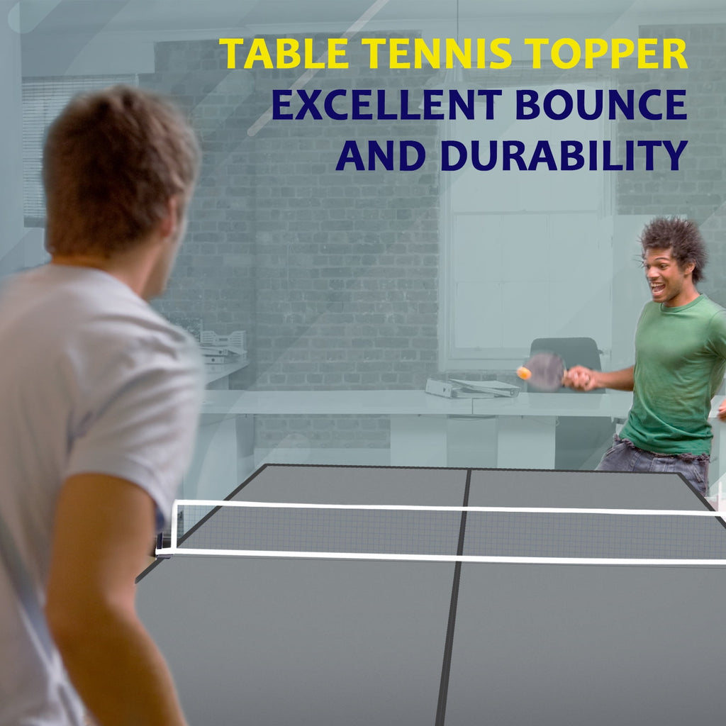 RayChee Foldable Table Tennis Table Conversion Top Foldable Tennis Topper for Tables Compact Design Easy Set-Up Ping Pong Game Accessories