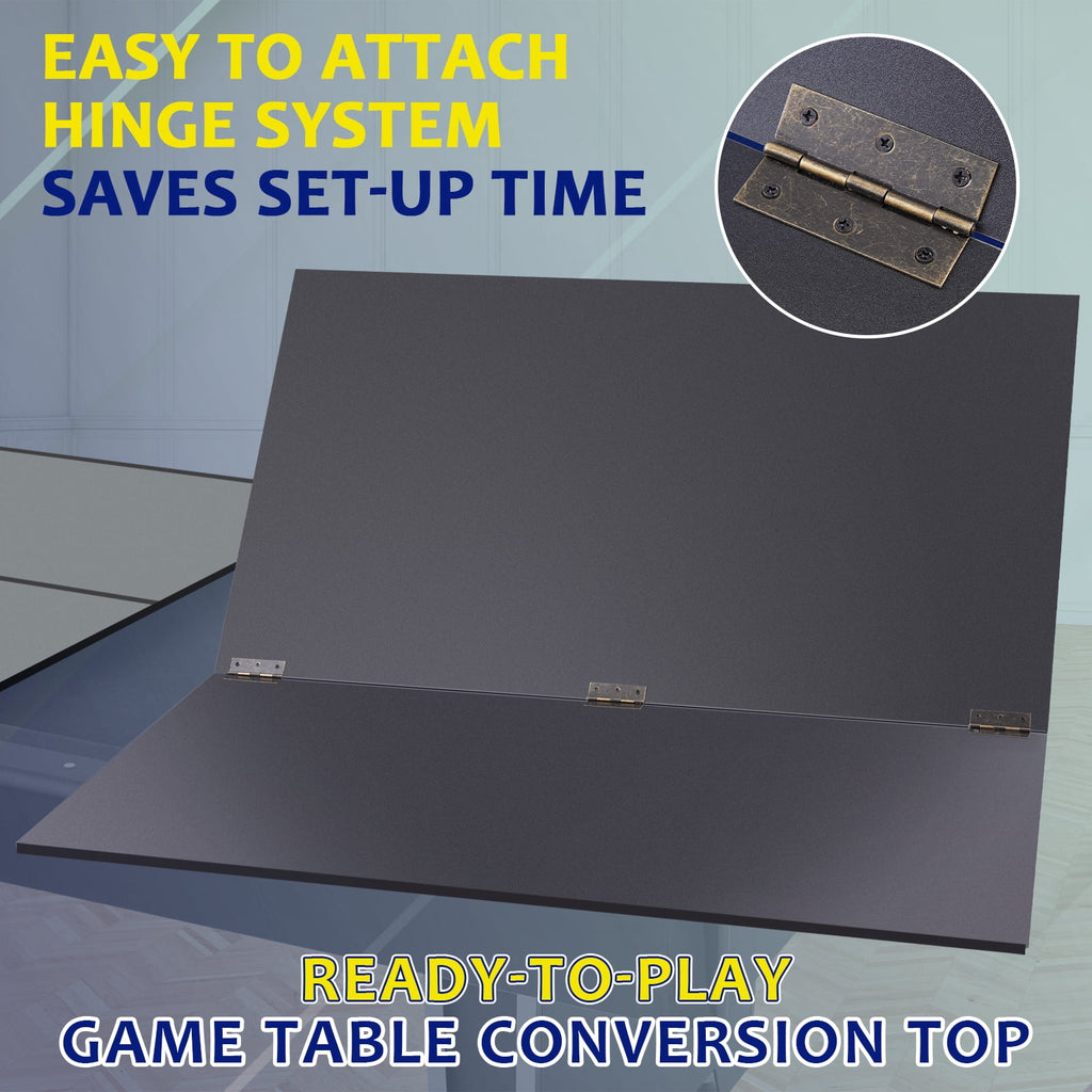 RayChee Foldable Table Tennis Table Conversion Top Foldable Tennis Topper for Tables Compact Design Easy Set-Up Ping Pong Game Accessories