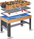 54" 4-in-1 Multi Game Table, Combination Game Table Set for Adults and Kids, Combo Games Table for Home, Game Room w/Soccer, Billiards Tabletop, Table Tennis, Hockey Tabletop