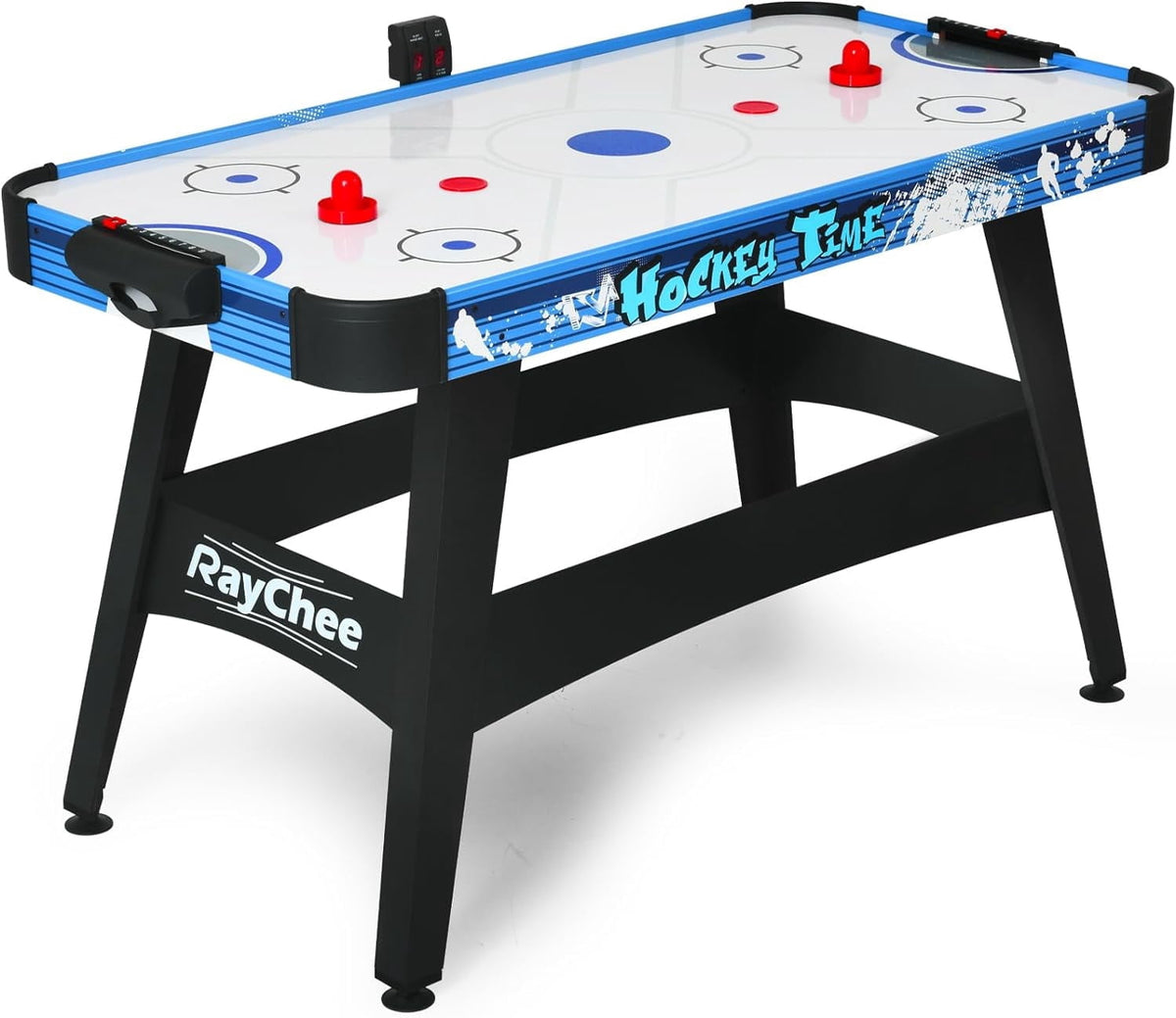 54" Foldable Air Hockey Table, LED Arcade Game Table with 2 Pucks & 2 Pushers, Powerful Air Motor, Indoor Hockey Game for Kids & Adults, Home Game Room