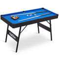 RayChee 54" Folding Pool Billiard Table, Portable Pool Game Table with 2 Cue Sticks, 16 Balls, Triangle for Kids Family