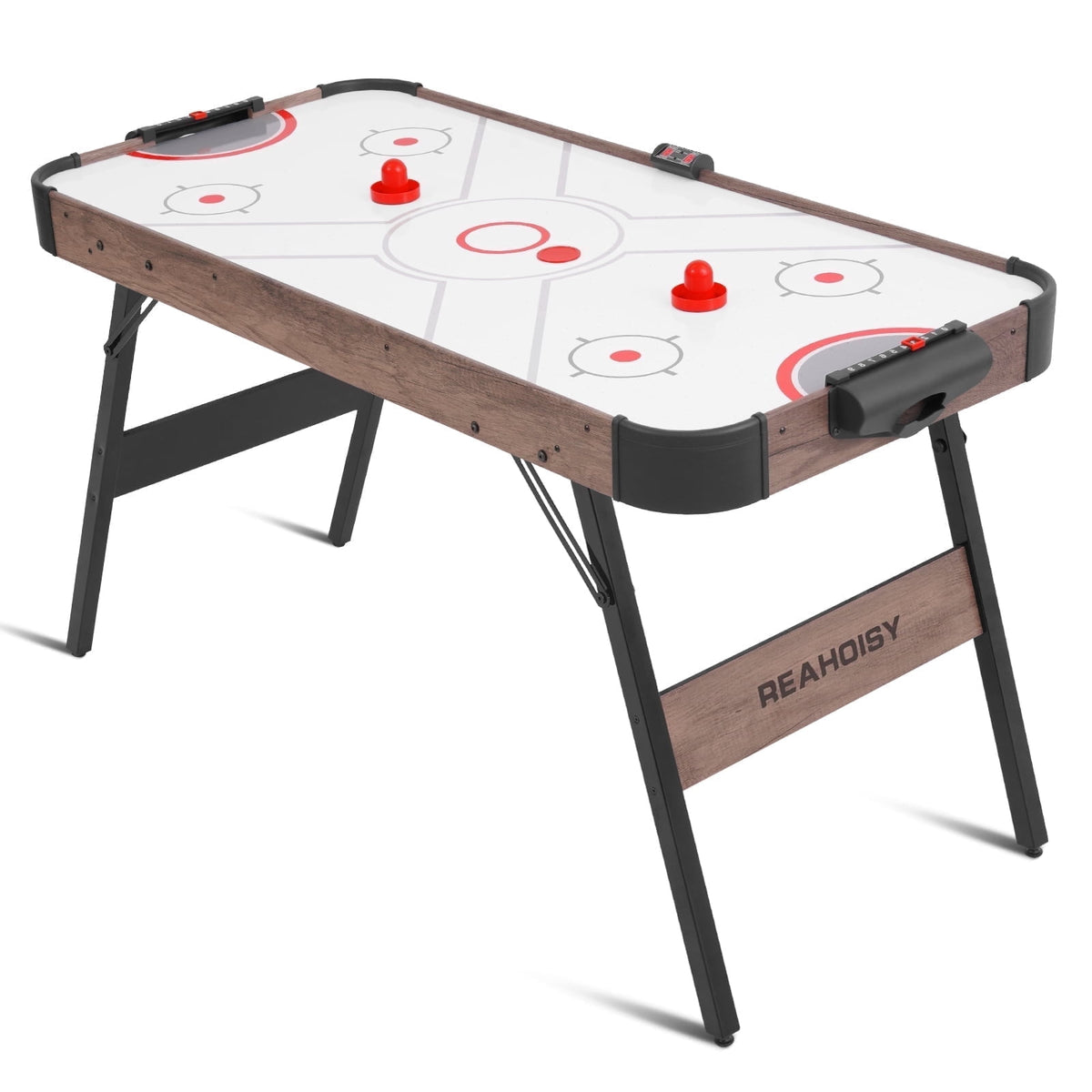 54" Foldable Air Hockey Table, LED Arcade Game Table with 2 Pucks & 2 Pushers, Powerful Air Motor, Indoor Hockey Game for Kids & Adults, Home Game Room