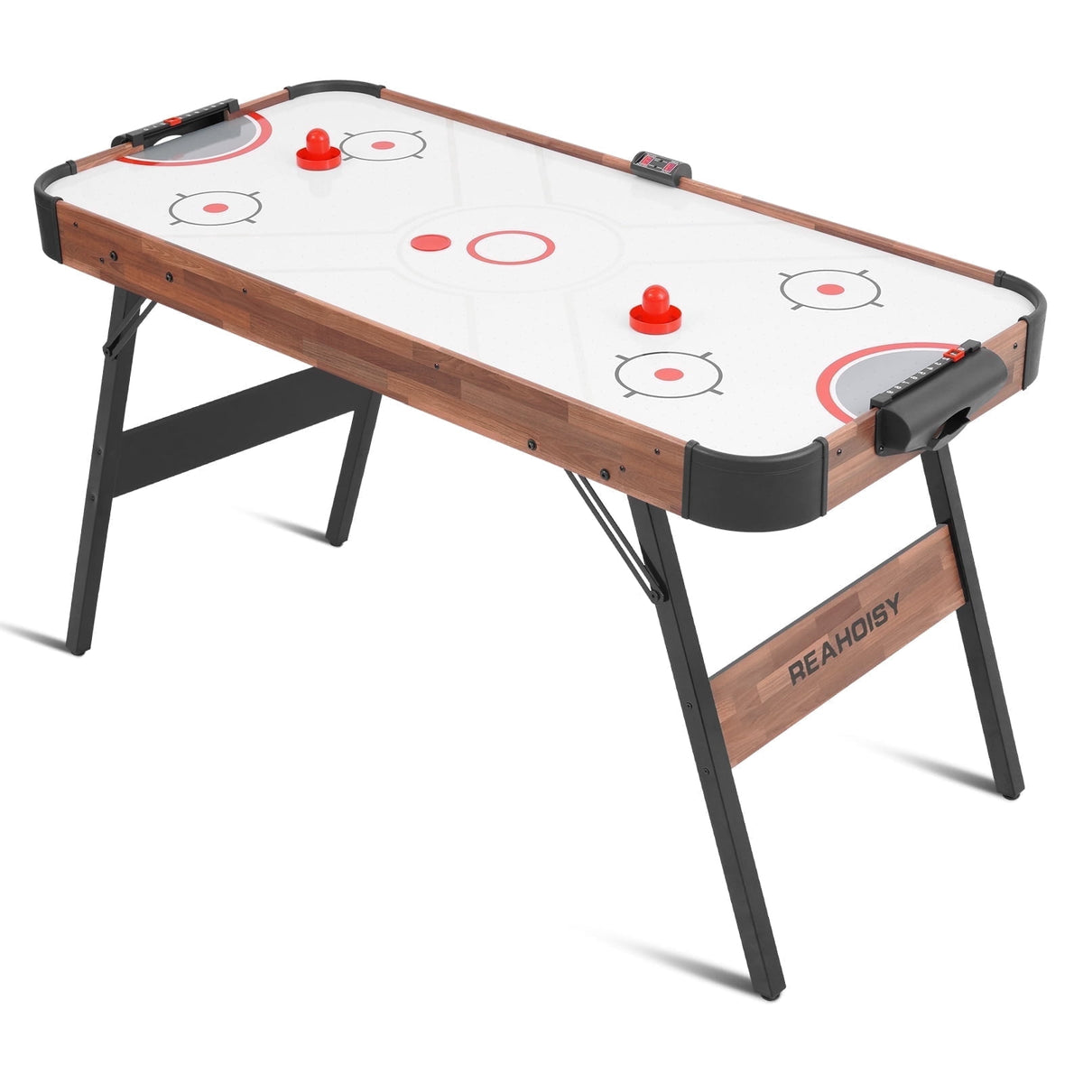 54" Foldable Air Hockey Table, LED Arcade Game Table with 2 Pucks & 2 Pushers, Powerful Air Motor, Indoor Hockey Game for Kids & Adults, Home Game Room