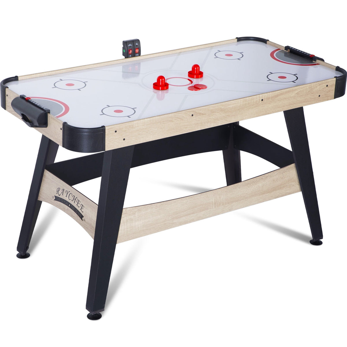 54" Foldable Air Hockey Table, LED Arcade Game Table with 2 Pucks & 2 Pushers, Powerful Air Motor, Indoor Hockey Game for Kids & Adults, Home Game Room
