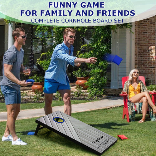 RayChee 4'x 2'Cornhole Board Set, Corn Holes Outdoor Game Cornhole Boards Regulation Size 8 Bean Bags Toss for Adults Family Lawn Beach