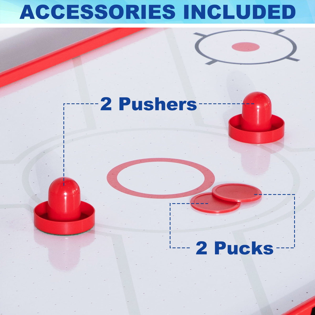 54" Foldable Air Hockey Table, LED Arcade Game Table with 2 Pucks & 2 Pushers, Powerful Air Motor, Indoor Hockey Game for Kids & Adults, Home Game Room