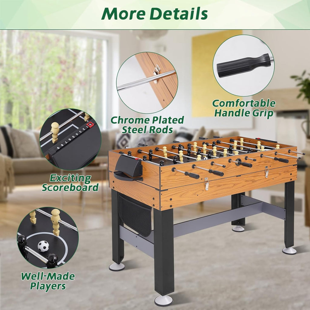 54" 4-in-1 Multi Game Table, Combination Game Table Set for Adults and Kids, Combo Games Table for Home, Game Room w/Soccer, Billiards Tabletop, Table Tennis, Hockey Tabletop